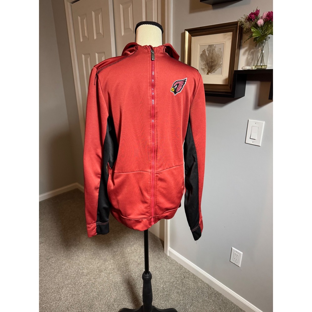 NFL Arizona Cardinals Youth Full Zip Hoodie Red Black Performance Jacket Kids